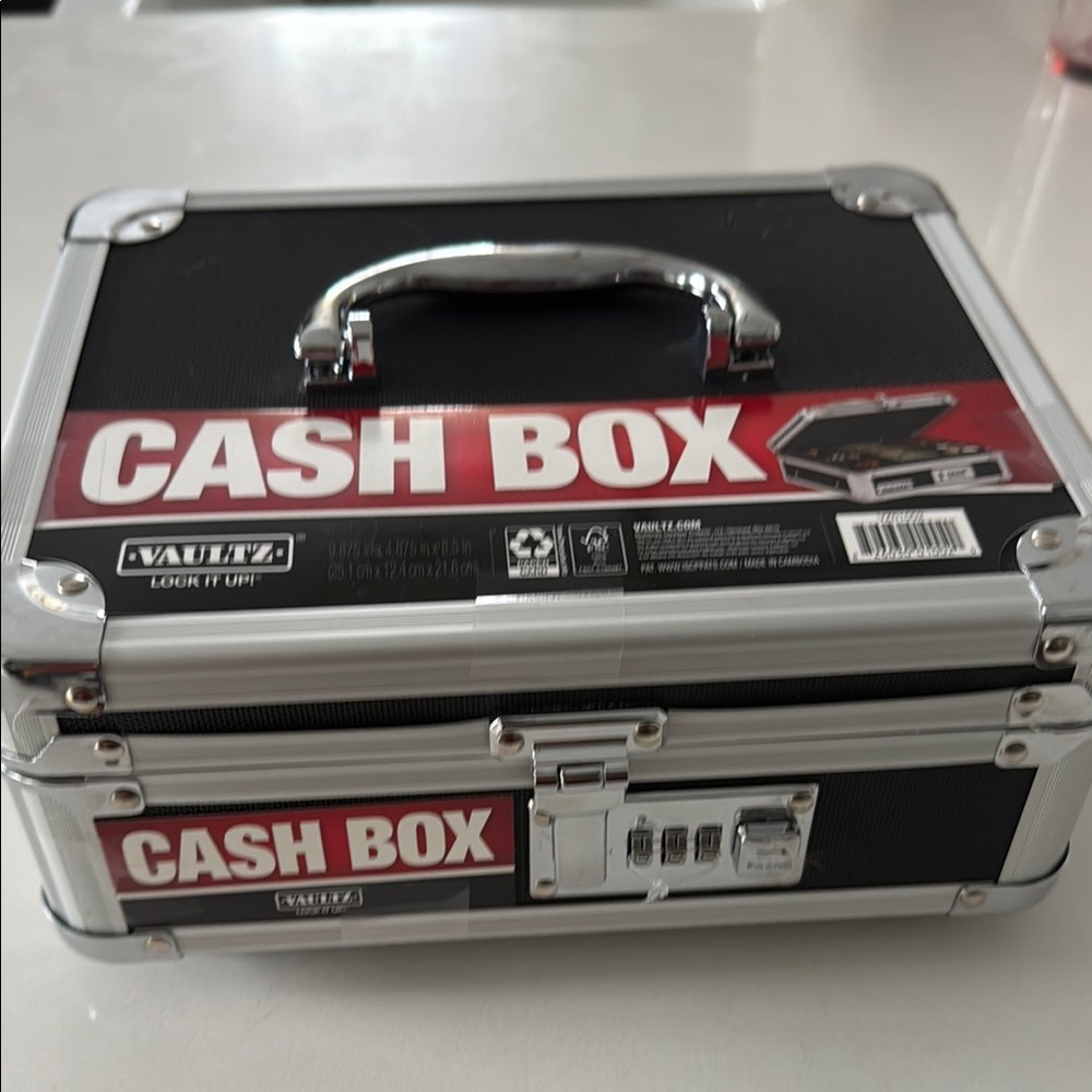 Vaultz Black and Silver Cash Box
